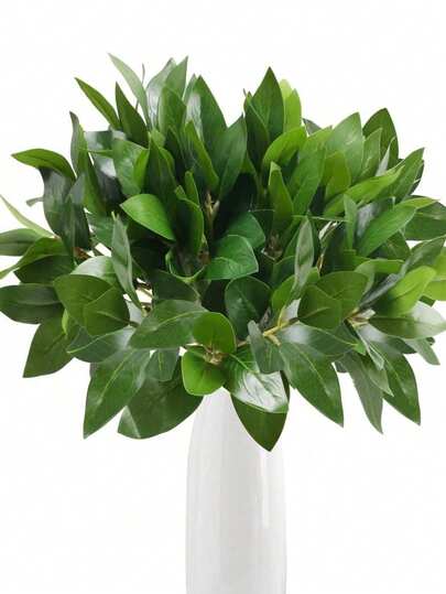 2pcs Artificial Green Leaves, Suitable For DIY Wall Decor, Scene Setting, Living Room/Bedroom Vase Flower Arrangement, Wedding, Party Decoration, Tabletop Decor, Spring/Summer Decoration, Home, Kitchen, Wedding, Dining Table, Centerpiece, Office, Garden, Outdoor Decoration