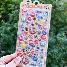3D Embossed Cute Fruit Cartoon Stickers, DIY Scrapbooking Diary Decorative Stickers - Multicolor - View 5