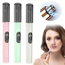 SOKANY Portable Electric Nose Hair Trimmer, Type-C Charging Port, LED Display, Stainless Steel Blades, Detachable & Washable. Compact & Portable, Long Battery Life, Suitable For Trimming Nose, Eyebrow And Ear Hair. Fashionable & Unisex Design. - White - View 3