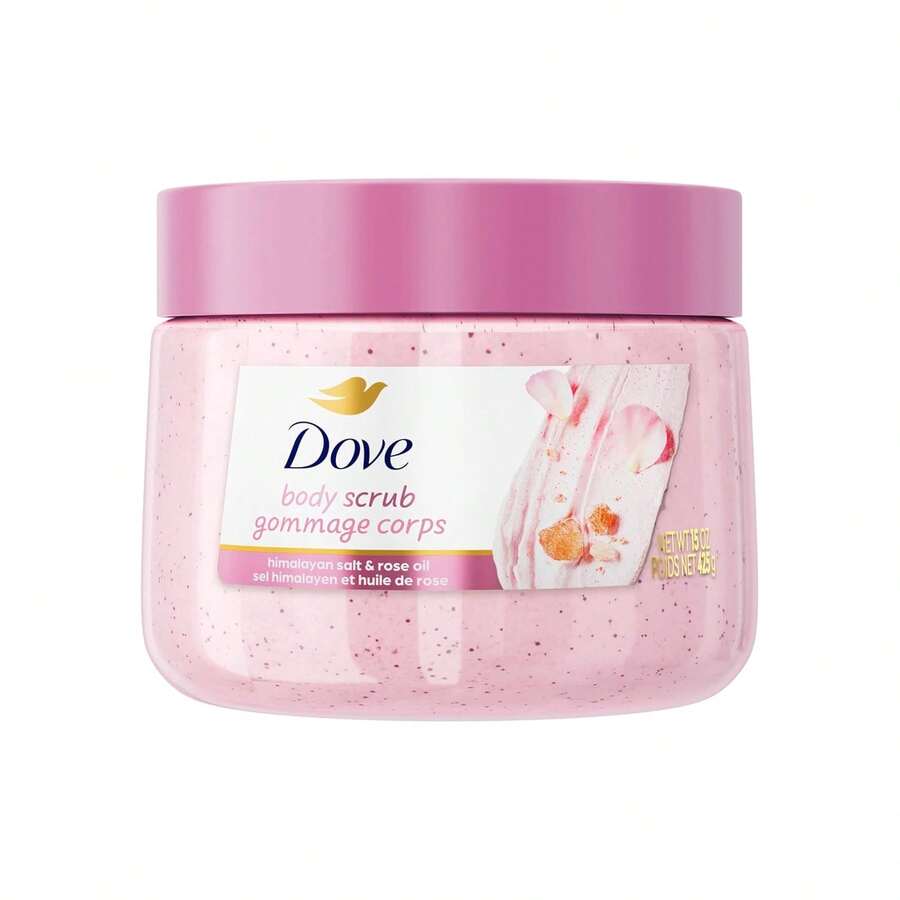 Dove Himalayan Salt & Rose Oil Body Scrub Exfoliates And Deeply Nourishes For Smooth, Radiant Skin 15 Oz - Muối Himalaya và tinh dầu hoa hồng - Xem 1