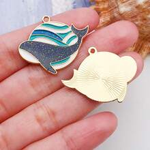 5/6件装珐琅混合海鲸鱼吊坠，用于制作项链、手链、耳环等珠宝，散装DIY工艺品 - 鯨魚 - 查看 13