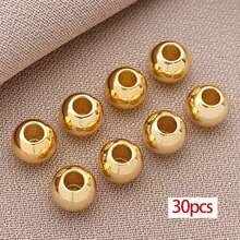 30pcs 18K Gold Filled Spacer Beads Round Smooth Spacer Mini Seamless Brass Beads For DIY Crafts Jewelry Making 2/2.5/3/4/5/6mm - Multicolor - View 15