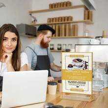 6pcs Acrylic Display Stand 6x8 Inch, Double-Sided Gold Photo Frame, Gold Vertical Table Number Card Holder Stand, Wedding Office Restaurant Party Table Card Menu Display Rack - Gold - View 10