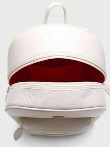 Kit Mochila Feminina Bolso Externo Alça Regulável Casual - Branco - Visão 5