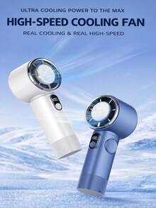 1pc 100-Speed Ice Compress Cooling Fan - Portable Mini AC With Comfort Grip, Free Type-C Cable, Summer Outdoor Travel Essential | Fast Cooling Personal Fan - Multicolor - View 2