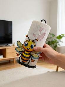 可爱蜜蜂造型纸巾盒架 | 铁艺设计，带防滑底座，适用于厨房台面、客厅、餐桌、卧室、浴室及各种装饰场景 - 彩色 - 查看 9