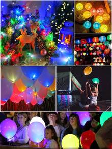 150颗LED白色电子发光圆形灯，闪亮小圆球灯，手工气球灯，电池供电电子圆球灯，LED灯气球，适用于乳胶气球、霓虹派对、花瓶、纸灯笼、礼品装饰、复活节彩蛋灯、婚礼庆典、节日、圣诞节和万圣节装饰，长效防水待机，50/30/10/5/3/1个装 - 白色 - 查看 3