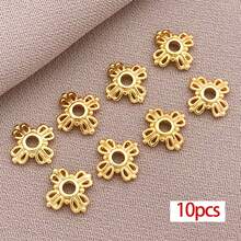 10pcs 18K Gold Plated Flower Bead Caps Hollow Spacer Beads Stoppers For Jewelry Making Necklaces Bracelets Earrings Supplies DIY Crafts - Multicolor - View 27