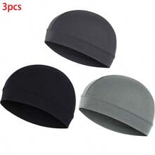 2pcs Unisex Cotton Skull Cap, Lightweight Breathable Sleeping Hat With Helmet Lining