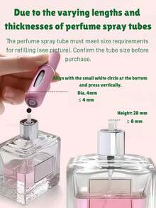 8ml Refillable Perfume Atomizer Bottle, Bottom Refill Design, Convenient For Carrying Perfume On The Go, Reusable Spray Bottle, Suitable For Beach, Travel, Unisex - 8ml - View 5