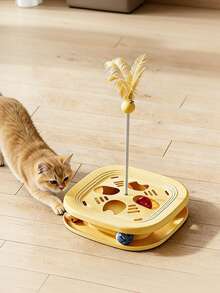 1个迷宫猫玩具，互动猫玩具，游戏板，益智宠物玩具，带铃铛，可自娱自乐，适合所有猫咪 - 彩色 - 查看 2