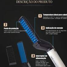Portable Men's Hair And Beard Straightening Iron With Integrated Comb – Compact, Dual Voltage For Daily Use, Travel, And Convenient Touch-Ups - Safety Razor - View 9