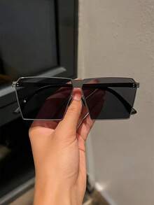 1pc/2pcs Personalized Steel Frame Men Business Glasses, Driving Glasses, Outdoor Fashion Glasses - Grey - View 11