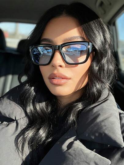 1pc Fashionable Square Small Frame Glasses, Retro Classic Versatile Personalized Women's Glasses, Suitable For Women's Family Outings, Travel, Beach, Music Festivals And Daily Wear Accessories In Autumn/Winter