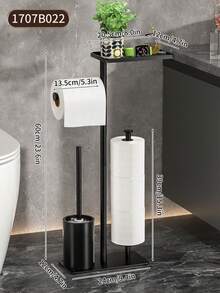 1个现代独立式卫生纸架，带收纳功能，自带背胶，是浴室装饰和圣诞/冬季礼物装饰的理想之选。 - 彩色 - 查看 6