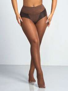 1双女士20D黑色性感连裤袜，时尚简约连裤袜，纯色透明 - 彩色 - 查看 29