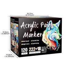 240 Colors Dual Tip Acrylic Marker Pen Set, Durable & Fade-Resistant, Suitable For Artists Painting, Illustration, Crafts, Coloring Books, DIY Projects On Paper, Fabric, Wood, Stone, Plastic, Glass, Ceramic, Pumpkin, For Students & Adults, Great Gift For Thanksgiving, Halloween, Christmas - Multicolor - View 10