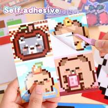 Mini libro de pegatinas de píxeles, pegatinas de estilo graffiti de píxeles lindas, arte de pegatinas de píxeles hecho a mano, libro de pintura de pegatinas divertido, suministros de scrapbooking, papelería, pegatinas divertidas - Multicolor - Ver 5