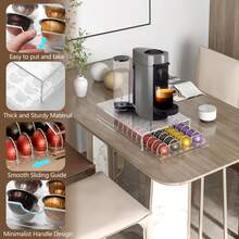 1pc 40-Capsule Transparent Acrylic Coffee Capsule Holder With Drawer - Clear - View 8