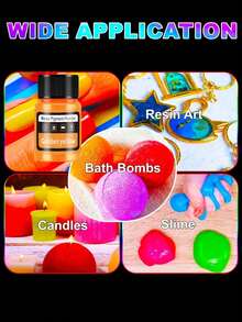 6 Colors Neon Fluorescent Resin Dye, Two Combination Colors Available, Suitable For Epoxy Resin, Candle Coloring, Neon Pigments, Ideal For DIY Crafts, Jewelry Making, Christmas Gift - Multicolor - View 6