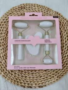 3pcs Resin Facial Massage Roller Set, Suitable For Face, Body, Neck, Eyes, Gua Sha Board, Anti-Wrinkle Beauty Care Tools - Multicolor - View 8