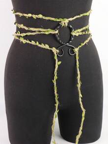 1 chiếc thắt lưng nữ kiểu dáng trung cổ thanh lịch, làm từ vải polyester với họa tiết lá cây, thích hợp cho đi bộ đường dài, hóa trang và Halloween. - A - Xem 4