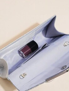 Women's Sparkling Glitter Sequin Clutch Bag - Elegant Evening Purse With Chain, Versatile Small Crossbody Shoulder Bag For Party, Wedding & Prom - Silver - View 8