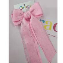 Organza Ribbon With Glitter Tips - Pink - View 3