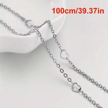 1m/2m Fashionable Stainless Steel Hollow Heart Chain, Gold Cross Chain, Suitable For DIY Necklace, Bracelet, Jewelry Making - Chain - View 11