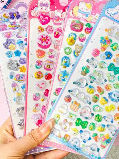 3D Stereoscopic Luminous Embossed Collage Children's Cartoon Mountain And Sea Landscape Stickers. Decorative Stickers, Gifts. Home Room Decor, Party Decor, Birthday Gifts, Various Holiday Gifts, Fashionable Items. DIY.