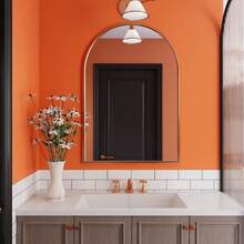 1卷橙色哑光纯色自粘防水防油PVC乙烯基墙纸，适用于台面、抽屉、橱柜、厨房、浴室、客厅装饰、梳妆台抽屉，易于粘贴和移除，家居装饰 - 橘色 - 查看 4