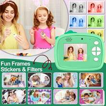 Kids Camera Instant Print,Instant Printing Of Photos With Children's Cameras,Large Capacity 1300mAh, 1080P High-Definition Video,Christmas Birthday And New Year Gifts For Girls And Boys,Children's Digital Camera Toys,High-Definition Videos,3 4 5 6 7 8 9 10 11 12-Year-Old Boy/Girl Gifts - D1 - View 8