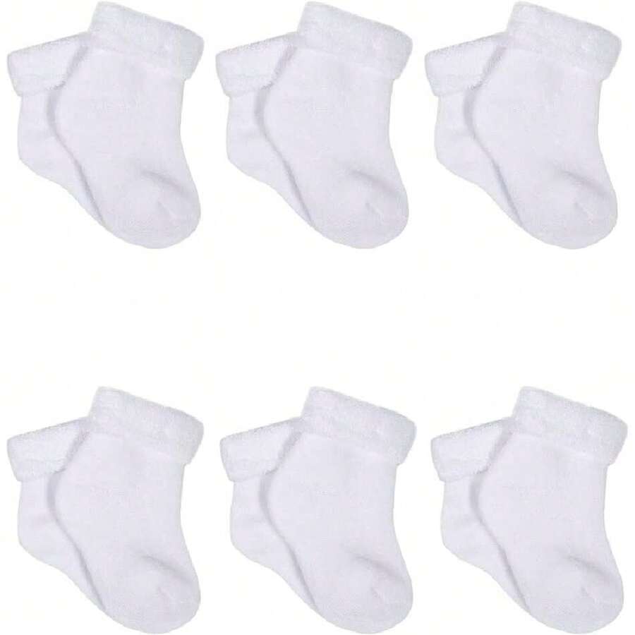 Paquete de 6 calcetines para niña, Amarillo, Naranja,40858682 - Verde Oliva - Ver 1