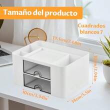 zxxDokpav Organizador de Escrito con 2 Caones Porpices de Escrito Organizador de Bolios Caa de Almacenamiento Multifuncional Suministros de Oficina Tamaño Minicaja de oficina - como en la foto - Ver 3