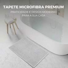 DECASATEXTIL Tapete Banheiro Microfibra Antiderrapante Grande Bolinha Macarrão Várias Cores e Tamanhos - Bege - Visão 4