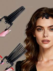 5pcs Women's Black & White New No-Heat Hair Volumizing Clips, Seamless Hair Styling Clips, Fashion Hair Styling Tools, Hair Volumizing Clips, Suitable For Daily Hairstyle Shaping - Multicolor - View 2