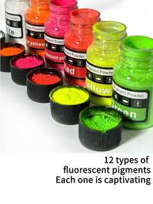 6 Colors Neon Fluorescent Resin Dye, Two Combination Colors Available, Suitable For Epoxy Resin, Candle Coloring, Neon Pigments, Ideal For DIY Crafts, Jewelry Making, Christmas Gift - Multicolor - View 9