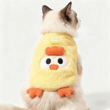 Cute Duck Shaped Plush Sweater, Suitable For Small/Medium Cats & Dogs, Soft & Warm With Leash Hole Design, Machine Washable - Blue - View 9