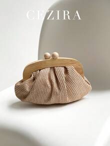 Túi cầm tay nữ khung gỗ khóa nam châm, túi đan bằng rơm, dây đeo dài, túi đeo chéo, túi đi biển, túi nhẹ, tiện dụng cho kỳ nghỉ, du lịch, chuyến đi biển, sử dụng hàng ngày, phong cách thường ngày, mùa xuân và mùa hè. - Nhiều màu - Xem 15