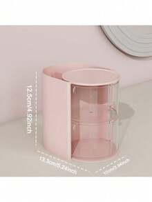 Rotating Multi-Layer Transparent Jewelry Organizer Box, Dustproof Plastic Storage Box, Desktop Organizer, Makeup Pencil Storage Box, Suitable For Christmas, Valentine's Day, Birthday, Makeup Room Decor, Room Decor - Multicolor - View 4
