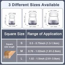 4/16 硅胶椅腿地板保护垫，灰色毛毡家具垫，适用于硬木地板，家具滑垫，椅腿套，防止地板刮伤并降低噪音，适用于厨房、客厅、咖啡厅（3 种款式，透明） - 淺灰色 - 查看 5