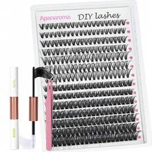 30D+80D浓密型假睫毛套装，单根睫毛簇，配有睫毛镊子和双头胶水，打造自然轻盈蓬松的浓密效果，适合日夜派对等各种场合。 - 黑色 - 查看 9