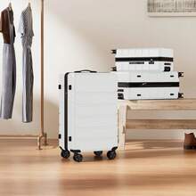 20 Inch Hardside Luggage, Expandable Rolling Luggage With TSA Lock And Spinner Wheels, White - 白色 - 查看 6