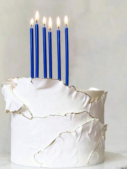 6 velas azul marino rectas, velas de alta calidad para fiestas de cumpleaños, decoración de pasteles, bodas y días festivos