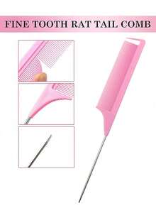 5pcs Hair Styling Tool Set, Including Brush, Spray Bottle, Transparent Water Bottle, Rat Tail Comb, Side Brush, Ideal Gift For Girls, Cute DIY Stickers (Random Style) - Multicolor - View 9