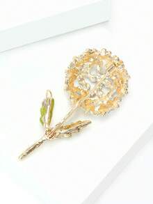 1 件金属花胸针，带彩色水钻装饰，女士发夹，适合情人节日常佩戴 - 花 - 查看 8