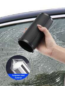 1Pc Round Car Tissue Holder With Window Breaker, Premium ABS & Leather-Style Dispenser, One-Hand Pull, Cup Holder Fit, Universal For All Vehicles SUVs Trucks - Tissue Box - View 7