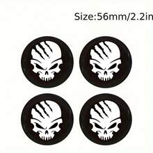 56mm/65mm Car Center Wheel Hub Cap Bone Skull Head Claw Wheel Decal Sticker - 4pcs - View 2