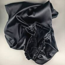 可调节彩色缎面长发护理帽，丝滑长缎面头巾/睡帽，浴帽，睡眠头巾发套 - 彩色 - 查看 2