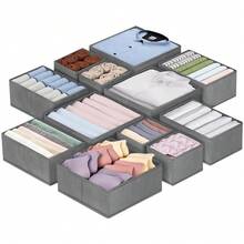 16个可折叠收纳盒，节省空间的抽屉分隔整理盒，适用于衣物、内衣、胸罩、领带、袜子、衣柜、卧室、宿舍配件，家居收纳整理。